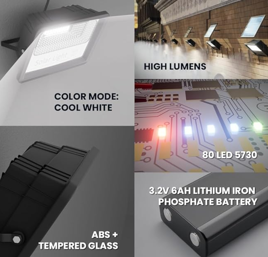 hardoll Solar Flood Light 60W with Remote Control